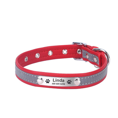 Reflective Microfiber Dog & Cat Collar – Soft Adjustable Collar with Personalized Lettering