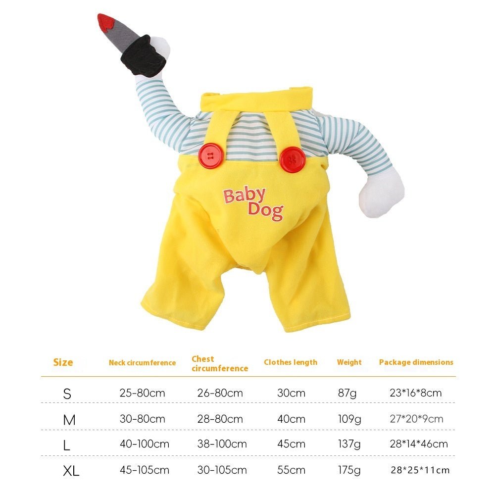 Cat Assassin Costume – Funny Yellow Knife Pet Outfit | Halloween & Cosplay Clothing for Cats - 0
