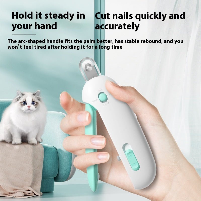 Cat Nail Scissors with Gravity Push – Safe & Easy Nail Trimmer for Cats, Blue & Pink Options - 0