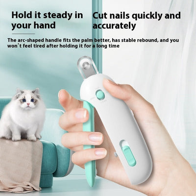 Cat Nail Scissors with Gravity Push – Safe & Easy Nail Trimmer for Cats, Blue & Pink Options - 0
