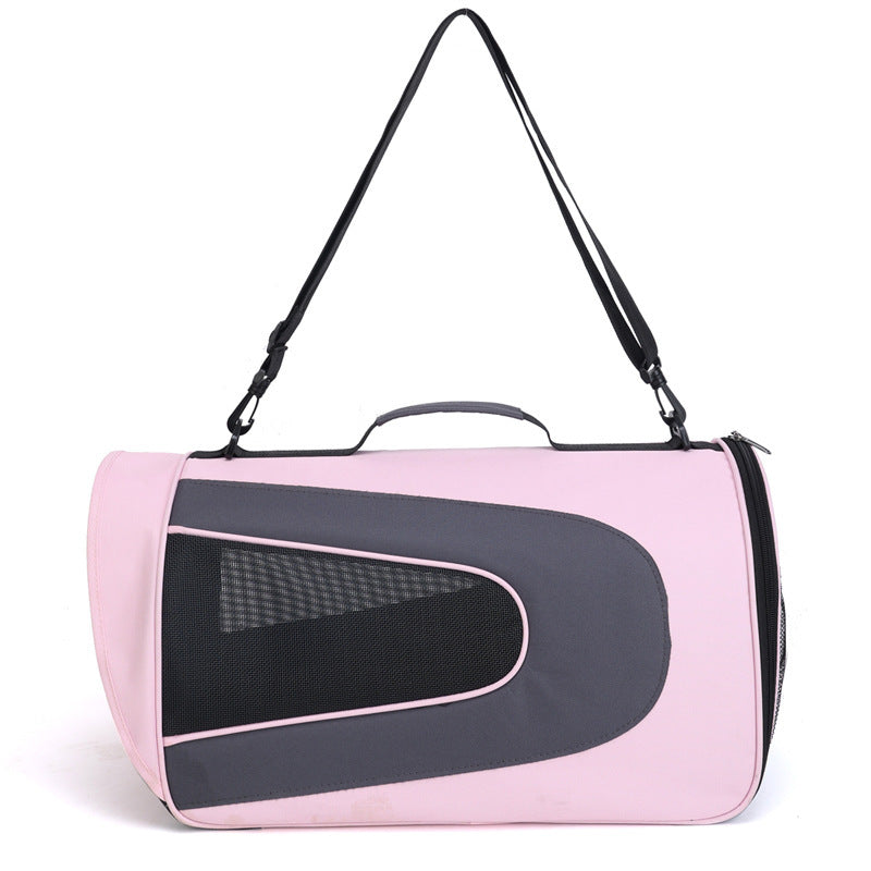 Multi-Purpose Pet Crossbody Bag – Lightweight Oxford Carrier for Small Pets (S/M/L, Pink, Orange, Blue)