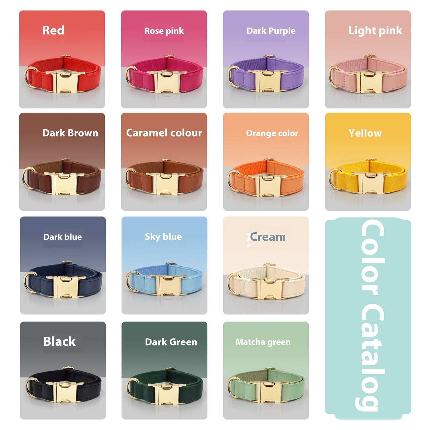 Color Block Leather Dog Collar – Soft Velvet Pet Collar in Multiple Stylish Colors - 0