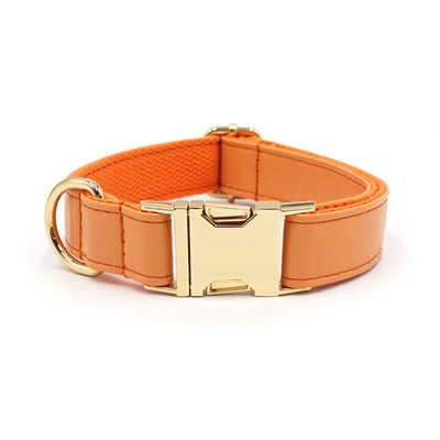Color Block Leather Dog Collar – Soft Velvet Pet Collar in Multiple Stylish Colors - 0