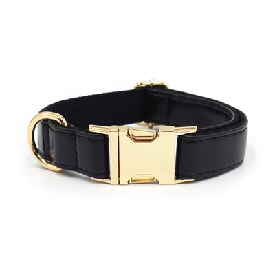 Color Block Leather Dog Collar – Soft Velvet Pet Collar in Multiple Stylish Colors - 0