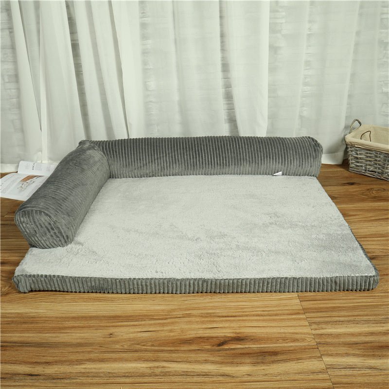 Corduroy Pet Sofa – Soft Non - Slip Dog & Cat Couch with High - Density Foam - 0