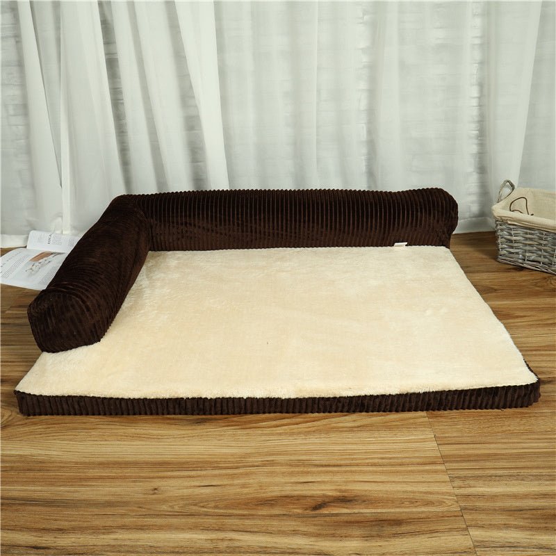 Corduroy Pet Sofa – Soft Non - Slip Dog & Cat Couch with High - Density Foam - 0