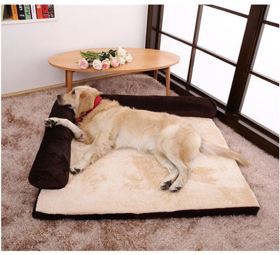 Corduroy Pet Sofa – Soft Non - Slip Dog & Cat Couch with High - Density Foam - 0