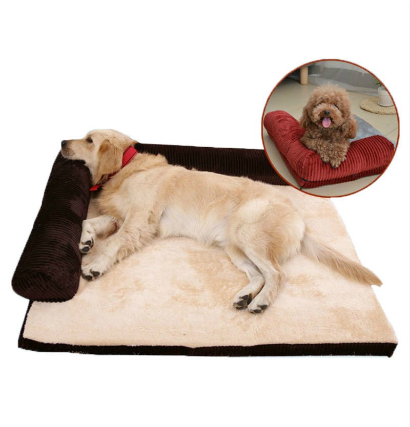 Corduroy Pet Sofa – Soft Non - Slip Dog & Cat Couch with High - Density Foam - 0