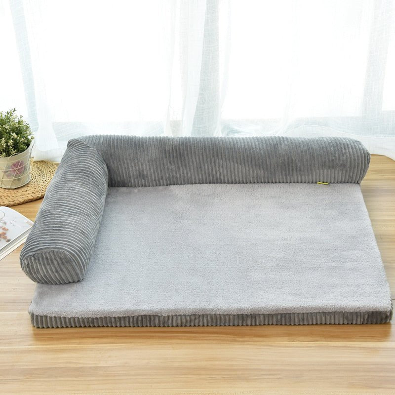 Corduroy Pet Sofa – Soft Non - Slip Dog & Cat Couch with High - Density Foam - 0