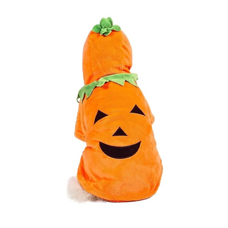 Cozy Pumpkin Dog Hoodie – Warm Fleece Halloween Cosplay Costume - 0