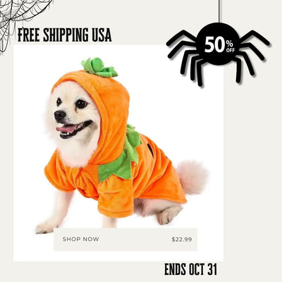 Cozy Pumpkin Dog Hoodie – Warm Fleece Halloween Cosplay Costume - 0