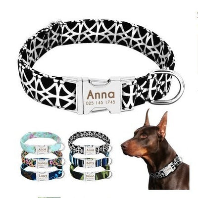 Custom Engraved Dog Collar with Bell – Adjustable Anti - Lost ID Tag Nylon Collar for Small to Large Dogs - 7