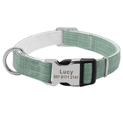 Custom Engraved Nylon Dog Collar – Adjustable Personalized ID Tag Collar - 7