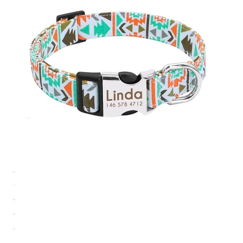 Custom Engraved Nylon Dog Collar – Adjustable Personalized ID Tag Collar - 7