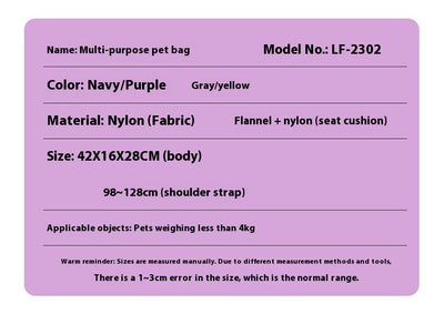 Warm Large Capacity Pet Crossbody Bag