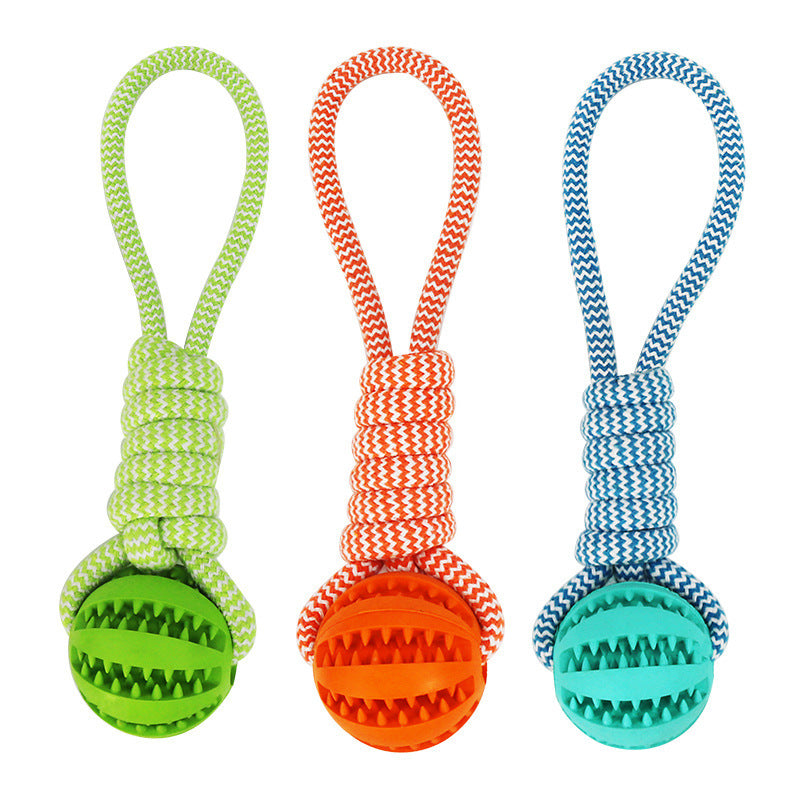 Interactive Rope Dog Toy with Treat Ball – Chew & Tug Toy for Small Dogs, Dental Cleaning & Training