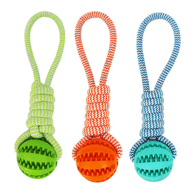 Interactive Rope Dog Toy with Treat Ball – Chew & Tug Toy for Small Dogs, Dental Cleaning & Training