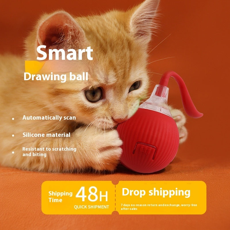Interactive Rolling Cat Toy Ball – Smart Motion-Activated Toy with Chirping Sounds