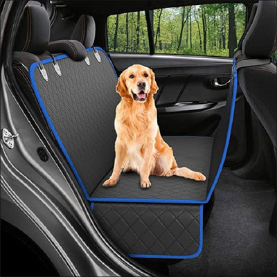 Dog Car Seat Cover with Mesh Window – Waterproof Hammock Style Pet Protector for Back Seat Travel (Fits All Cars) - 0