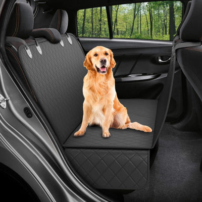 Dog Car Seat Cover with Mesh Window – Waterproof Hammock Style Pet Protector for Back Seat Travel (Fits All Cars) - 0