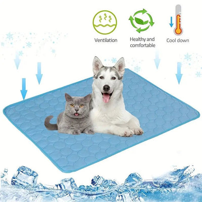 Dog Cooling Mat – Ice Silk Summer Cooling Pad for Small & Large Dogs & Cats | Breathable, Washable Pet Cooling Bed - 0