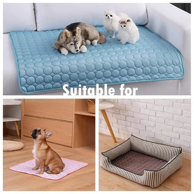 Dog Cooling Mat – Ice Silk Summer Cooling Pad for Small & Large Dogs & Cats | Breathable, Washable Pet Cooling Bed - 0