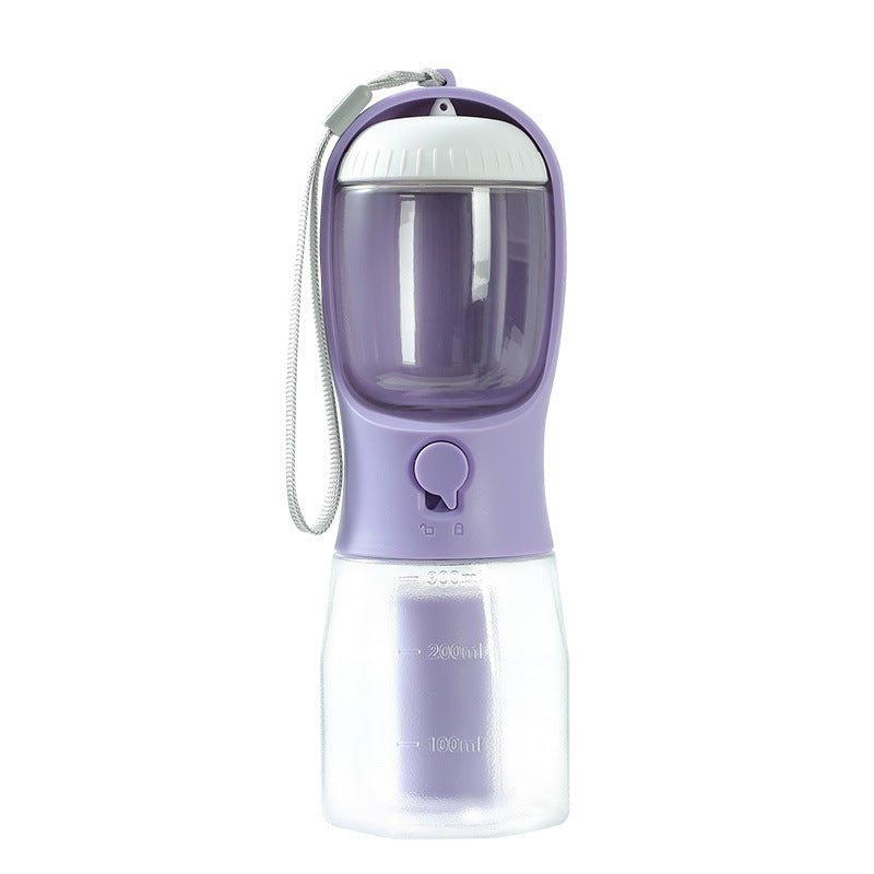 Dog Water Cup – 3 - in - 1 Portable Pet Bottle with Water, Food & Waste Bag Compartments - 0