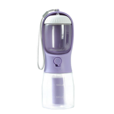 Dog Water Cup – 3 - in - 1 Portable Pet Bottle with Water, Food & Waste Bag Compartments - 0