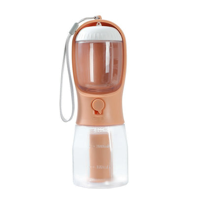 Dog Water Cup – 3 - in - 1 Portable Pet Bottle with Water, Food & Waste Bag Compartments - 0