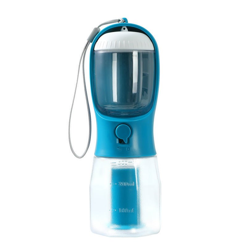 Dog Water Cup – 3 - in - 1 Portable Pet Bottle with Water, Food & Waste Bag Compartments - 0