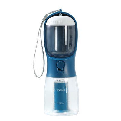 Dog Water Cup – 3 - in - 1 Portable Pet Bottle with Water, Food & Waste Bag Compartments - 0
