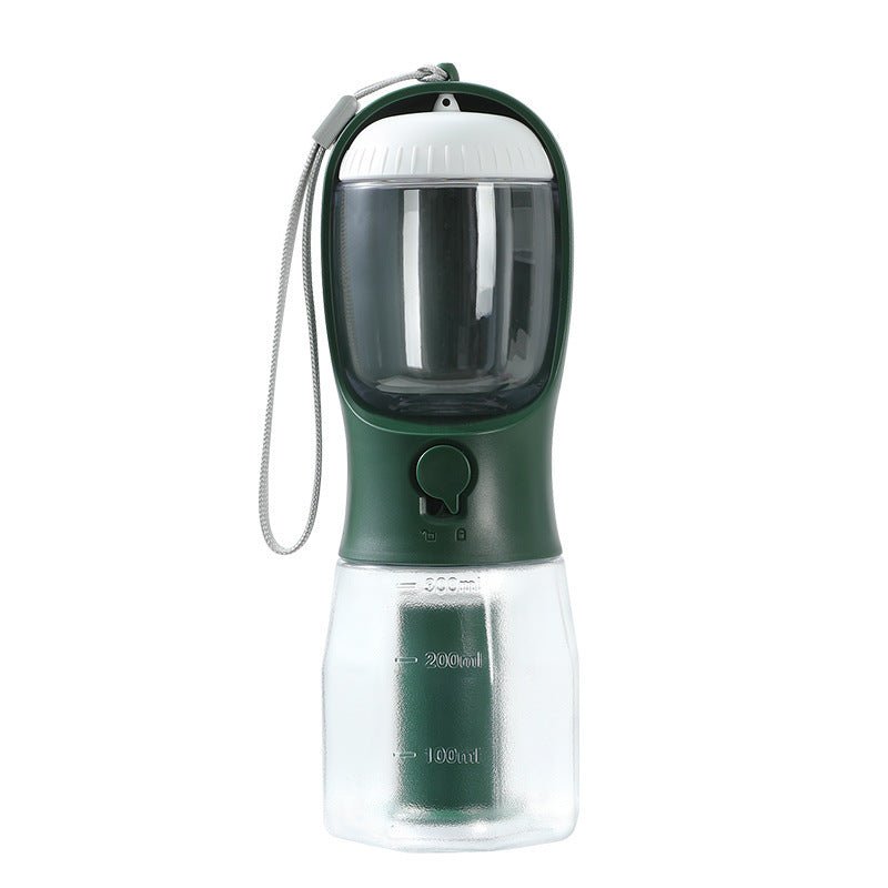 Dog Water Cup – 3 - in - 1 Portable Pet Bottle with Water, Food & Waste Bag Compartments - 0