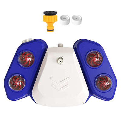 Dog Water Fountain – Step - On Automatic Pet Water Dispenser with Sprinkler, Drinking & Play Function, Blue & Yellow Options - 0