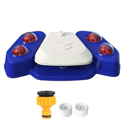 Dog Water Fountain – Step - On Automatic Pet Water Dispenser with Sprinkler, Drinking & Play Function, Blue & Yellow Options - 0