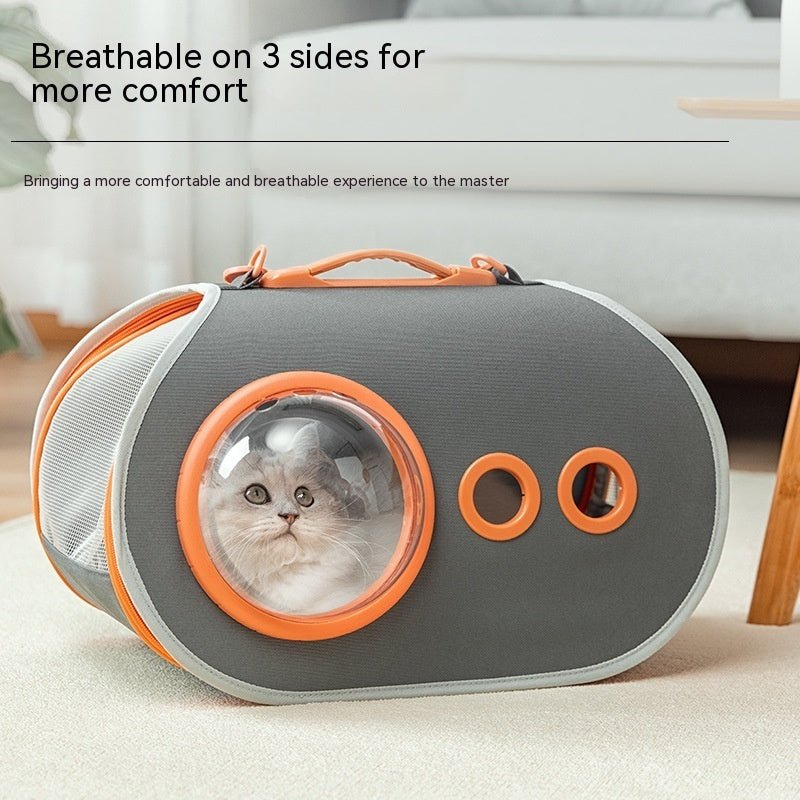 Durable Oxford Pet Carrier Bag – Medium Hardness Travel Tote for Small Pets (Up to 7.5 kg, Gray) - 0