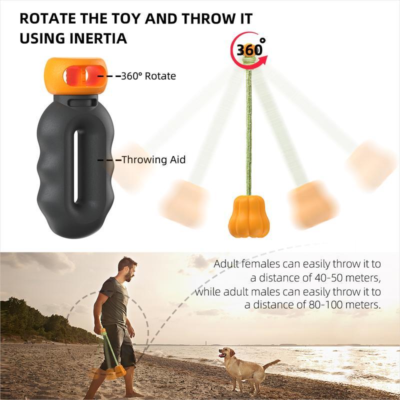 Durable Pumpkin Rope Fetch Toy – Indestructible Fleece TPR for Medium & Large Dogs - 0