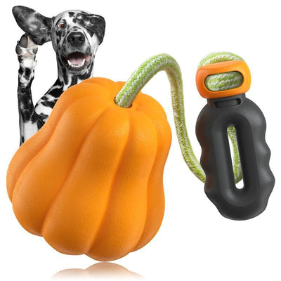 Durable Pumpkin Rope Fetch Toy – Indestructible Fleece TPR for Medium & Large Dogs - 0