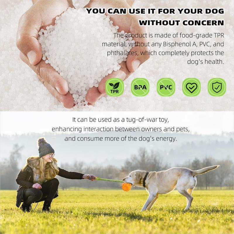 Durable Pumpkin Rope Fetch Toy – Indestructible Fleece TPR for Medium & Large Dogs - 0