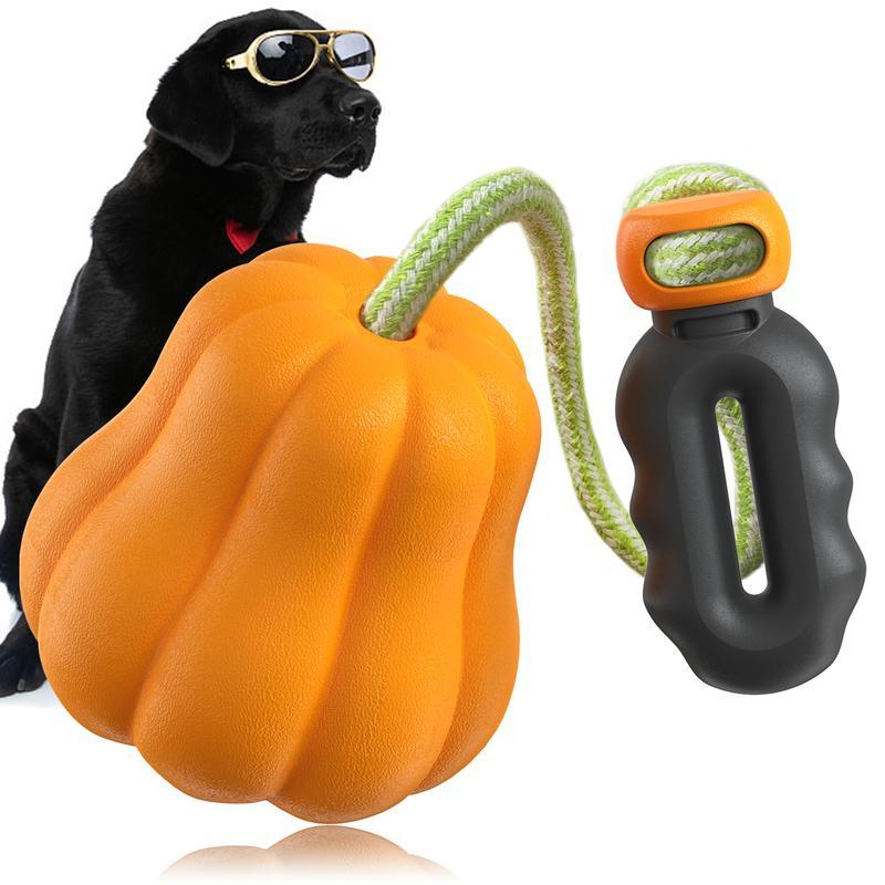 Durable Pumpkin Rope Fetch Toy – Indestructible Fleece TPR for Medium & Large Dogs - 0