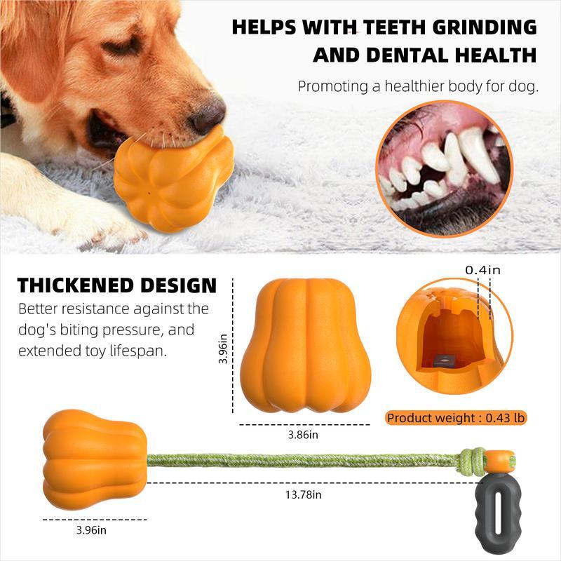 Durable Pumpkin Rope Fetch Toy – Indestructible Fleece TPR for Medium & Large Dogs - 0