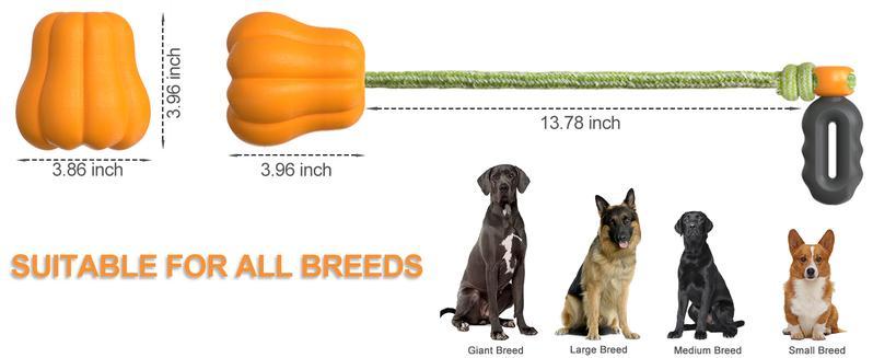 Durable Pumpkin Rope Fetch Toy – Indestructible Fleece TPR for Medium & Large Dogs - 0