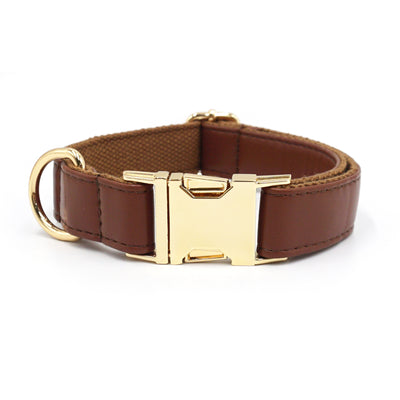 Color Block Leather Dog Collar – Soft Velvet Pet Collar in Multiple Stylish Colors