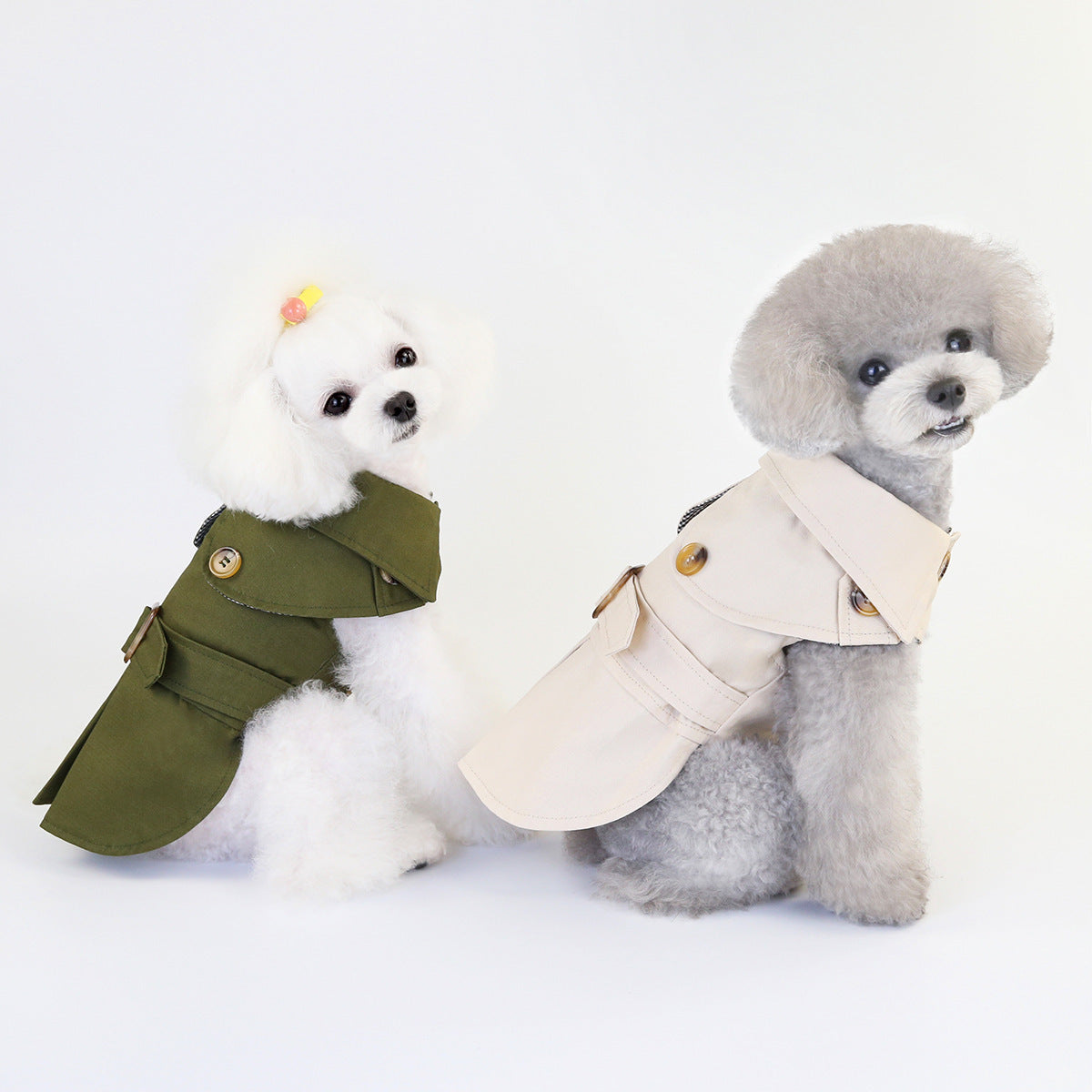 Trendy Dog Clothing – Lightweight Polyester Pet Outfit in Khaki, Navy & Green (S–XXL)