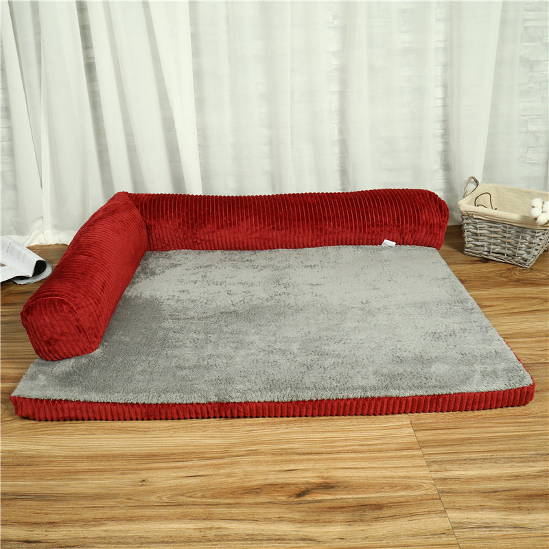 Corduroy Pet Sofa – Soft Non-Slip Dog & Cat Couch with High-Density Foam