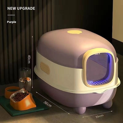 Fully Enclosed Cat Litter Box – Large Odor - Control Design with Optional UV Sterilization - 0