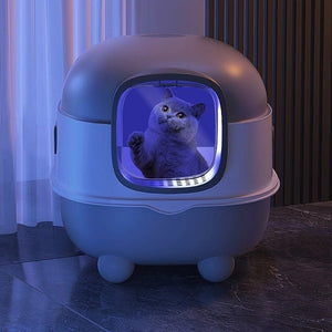 Fully Enclosed Cat Litter Box – Large Odor - Control Design with Optional UV Sterilization - 0