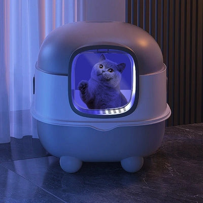 Fully Enclosed Cat Litter Box – Large Odor - Control Design with Optional UV Sterilization - 0