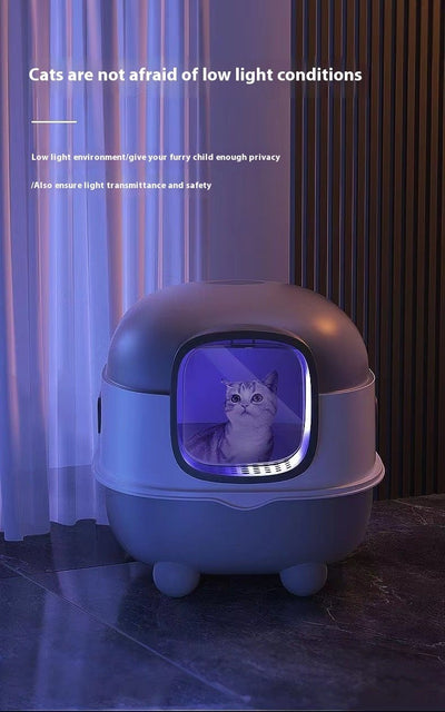 Fully Enclosed Cat Litter Box – Large Odor - Control Design with Optional UV Sterilization - 0