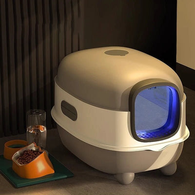 Fully Enclosed Cat Litter Box – Large Odor - Control Design with Optional UV Sterilization - 0