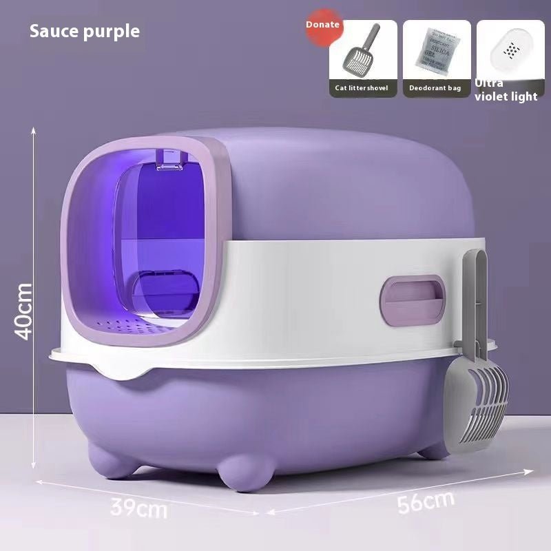 Fully Enclosed Cat Litter Box – Large Odor - Control Design with Optional UV Sterilization - 0